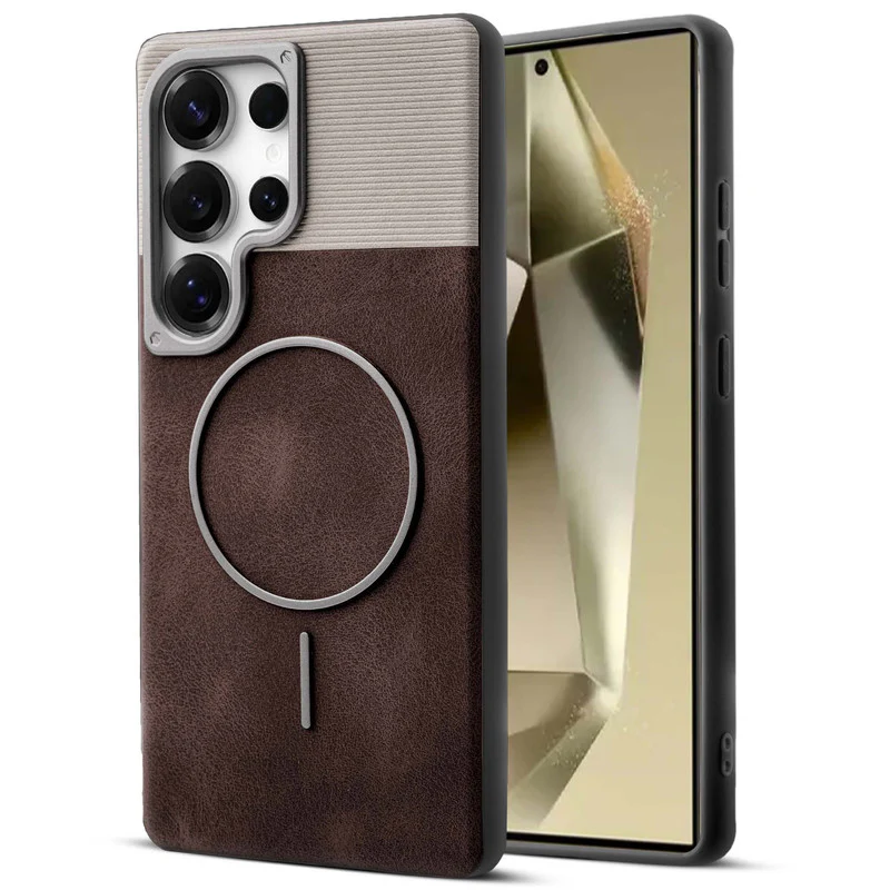 Luxury Leather Wireless Charging Support Case for Samsung S25 Ultra 5G - Image 13