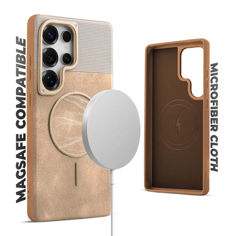 Luxury Leather Wireless Charging Support Case for Samsung S25 Ultra 5G - Image 27