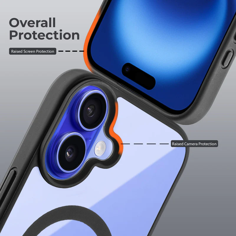 Wireless Charging Support Compatible Transparent Back with Soft Silicone Edge Back Cover For Apple iPhone 16 Plus - Image 7