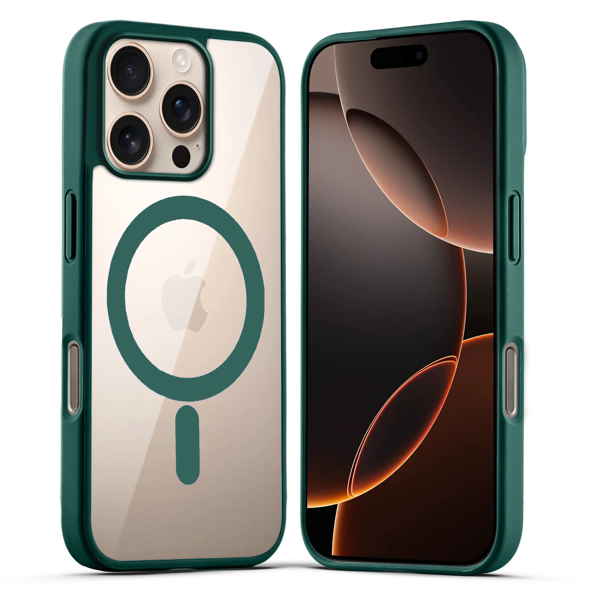Wireless Charging Support Compatible Transparent Back with Soft Silicone Edge Back Cover For Apple iPhone 16 Pro - Image 11