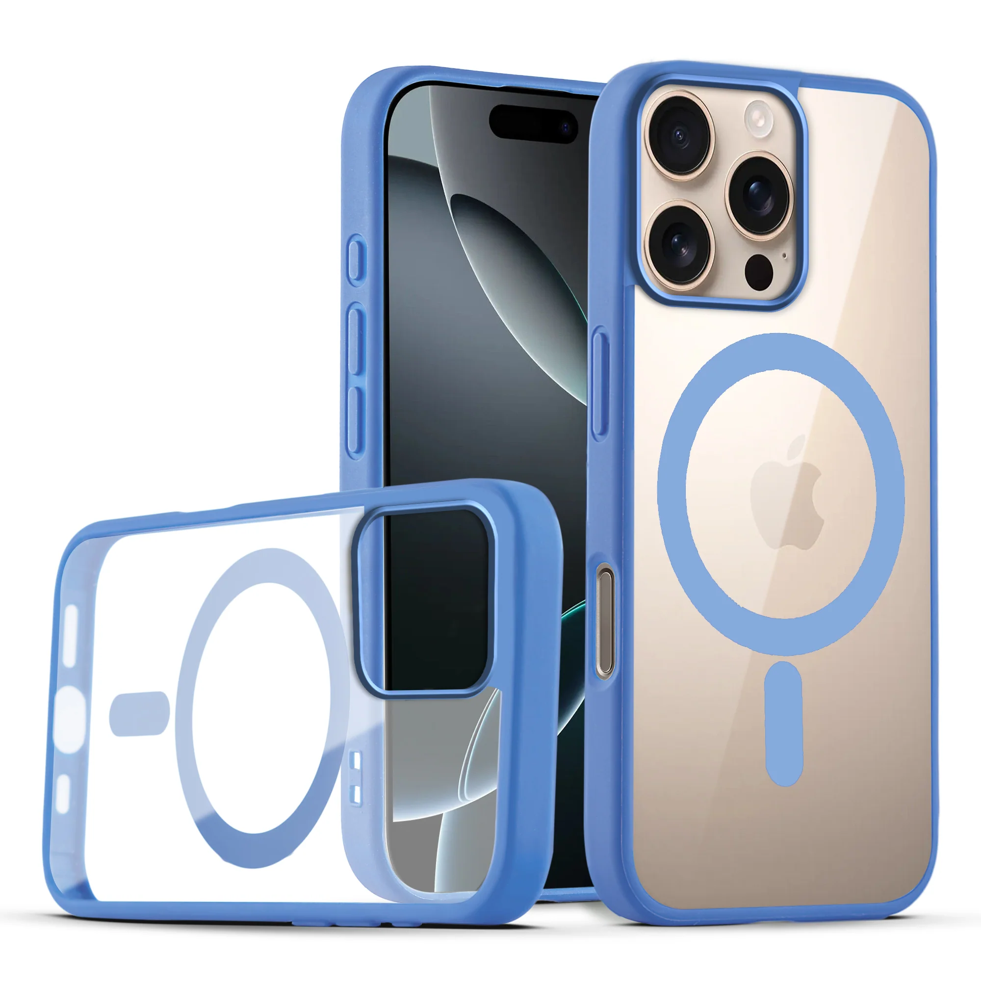 Wireless Charging Support Compatible Transparent Back with Soft Silicone Edge Back Cover For Apple iPhone 16 Pro Max - Image 13