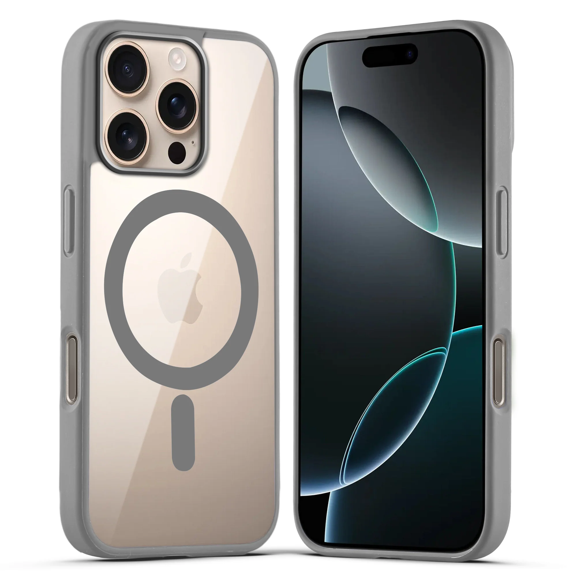 Wireless Charging Support Compatible Transparent Back with Soft Silicone Edge Back Cover For Apple iPhone 16 Pro Max - Image 23