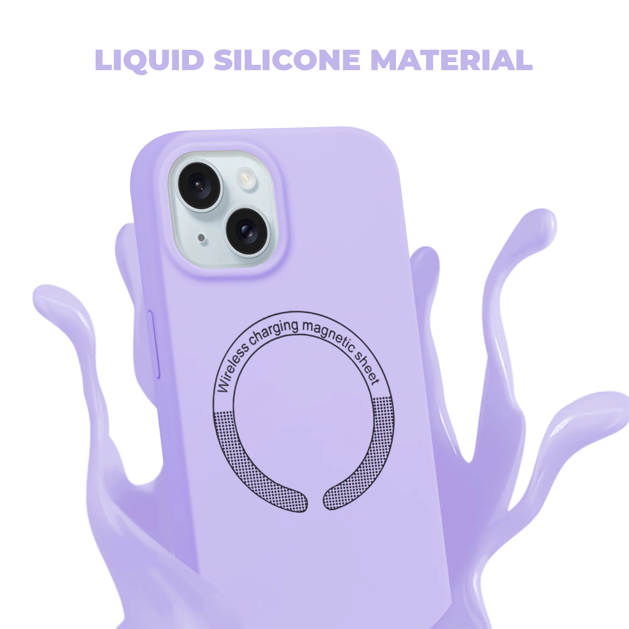 Wireless Charging Support Compatible Silicone Back Cover for- Apple iPhone 15 Plus - Image 32