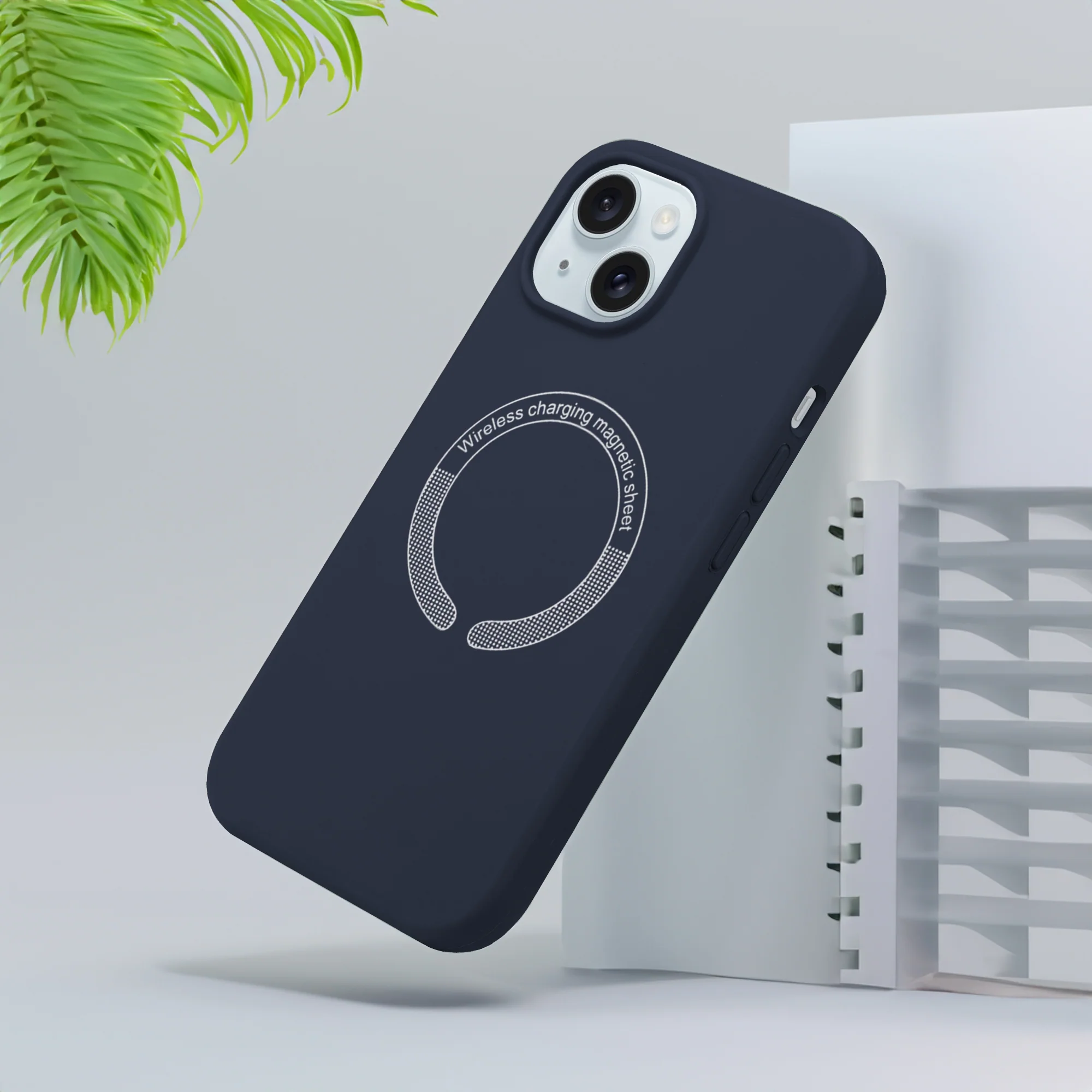 Wireless Charging Support Compatible Silicone Back Cover for- Apple iPhone 15 Plus - Image 48