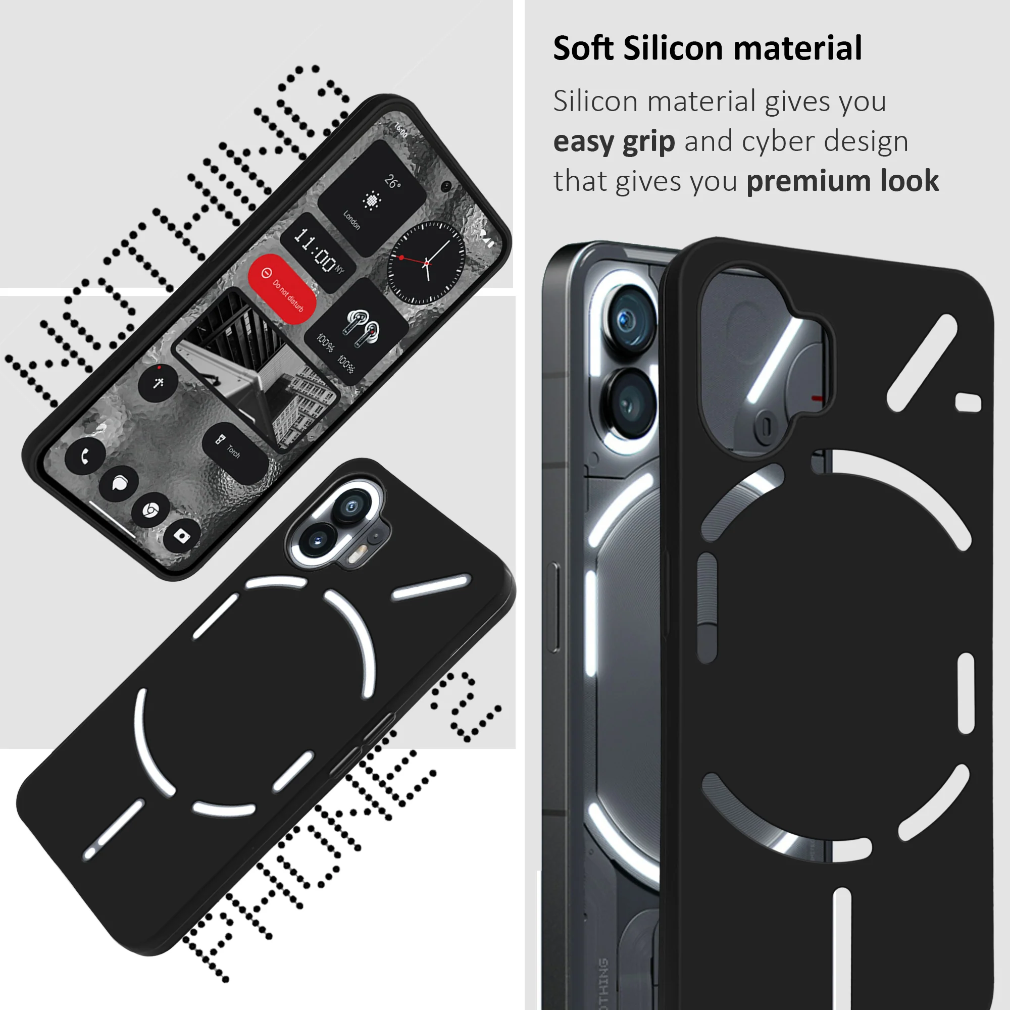 Matte Soft Silicone Back Cover for Nothing Phone 2 - Image 3