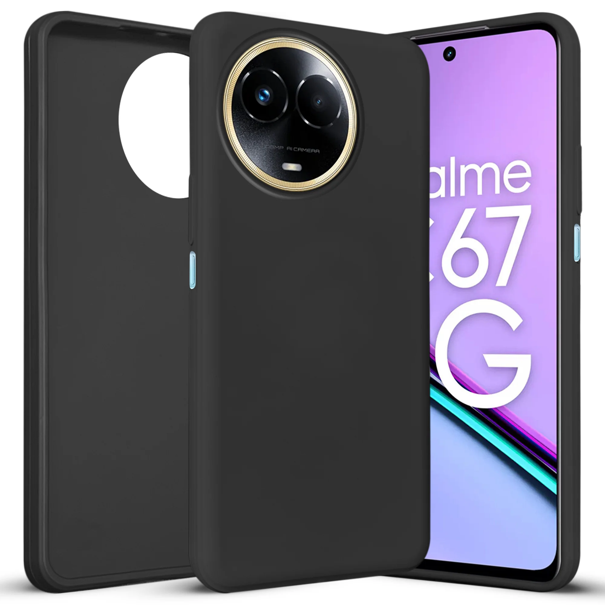 Matte Soft Silicone Back Cover for Vivo Realme C67 5G - Image 2