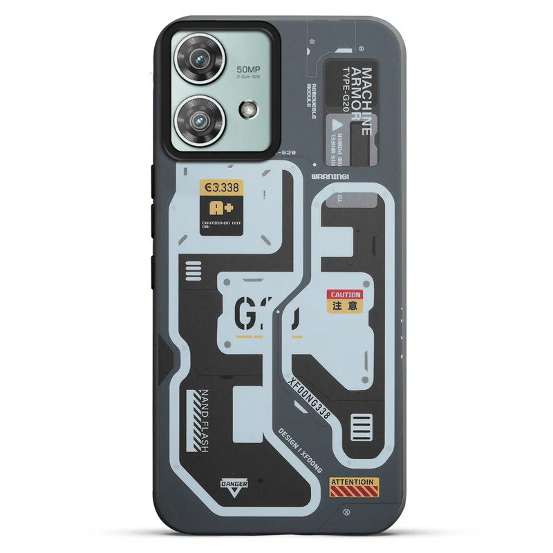Mechanical Circuit Print Hard Back Cover For Motorola Edge 40 Neo 5G