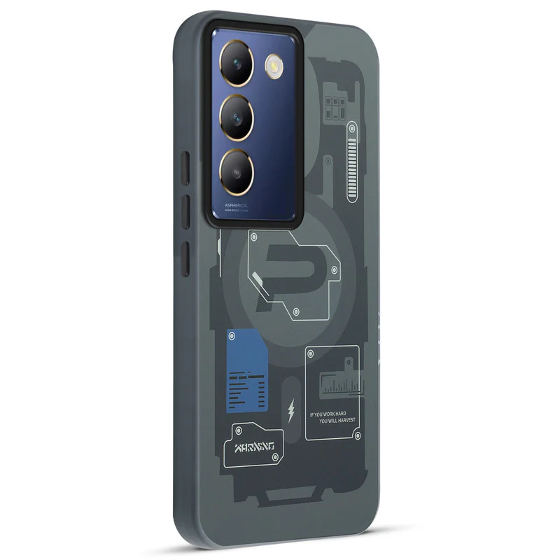 Mechanical Circuit Print Hard Back Cover For Vivo Y200e 5G - Image 27