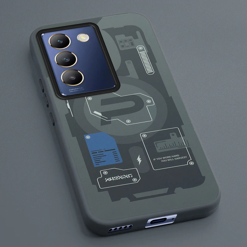 Mechanical Circuit Print Hard Back Cover For Vivo Y200e 5G - Image 29