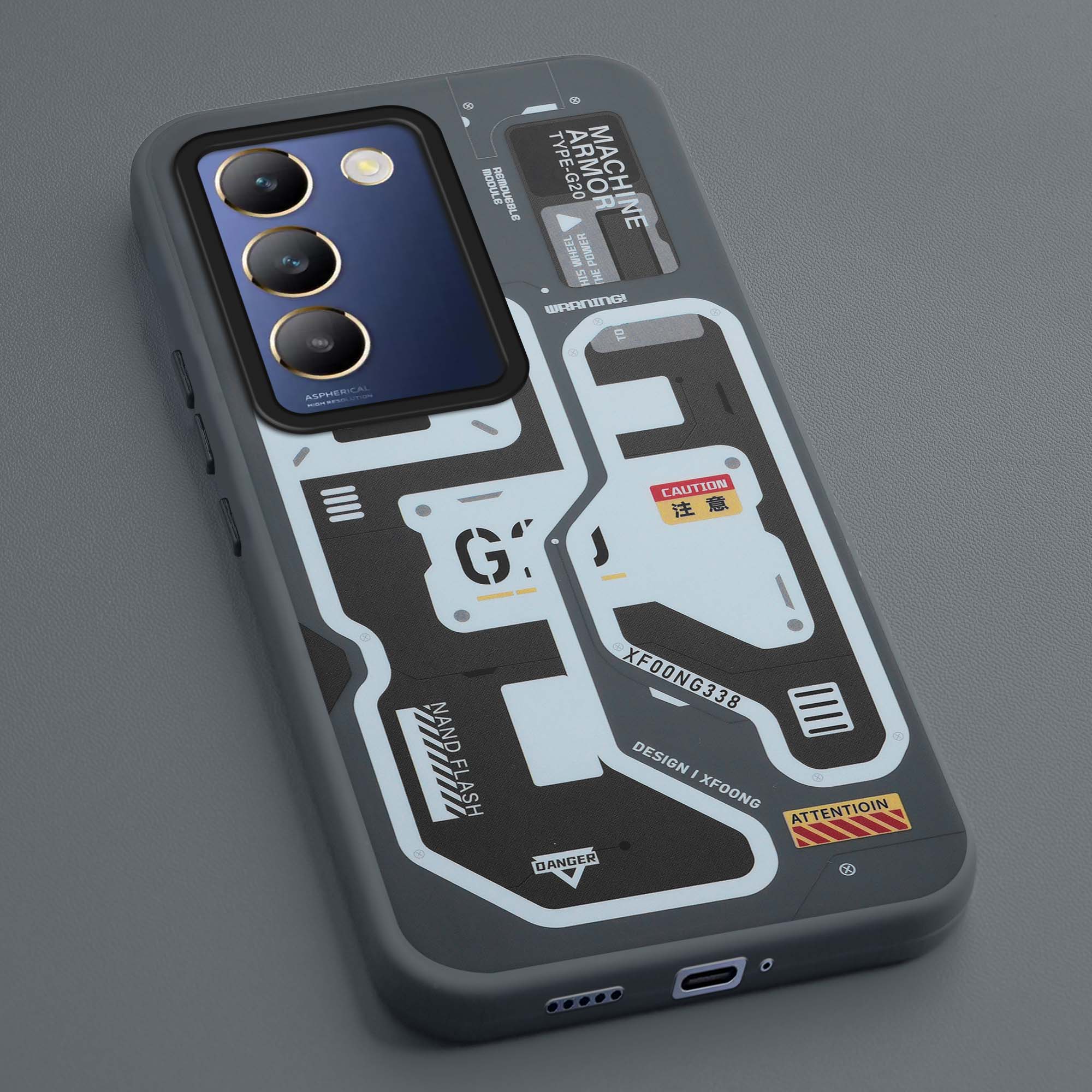 Mechanical Circuit Print Hard Back Cover For Vivo Y200e 5G - Image 53