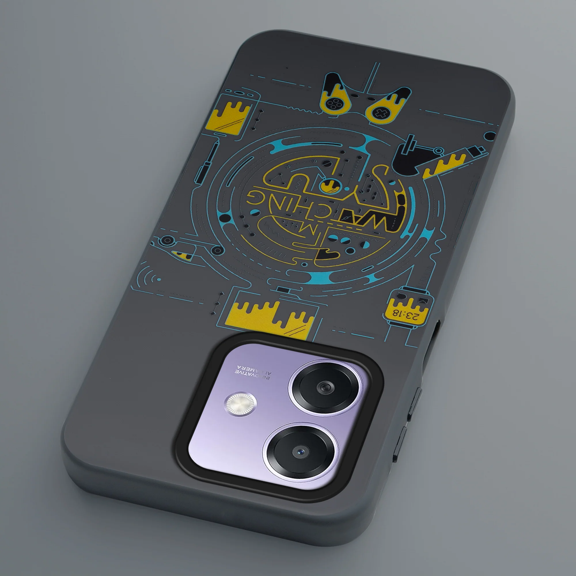 Mechanical Circuit Sector Print Hard Back Cover For Oppo A3x 4G - Image 42