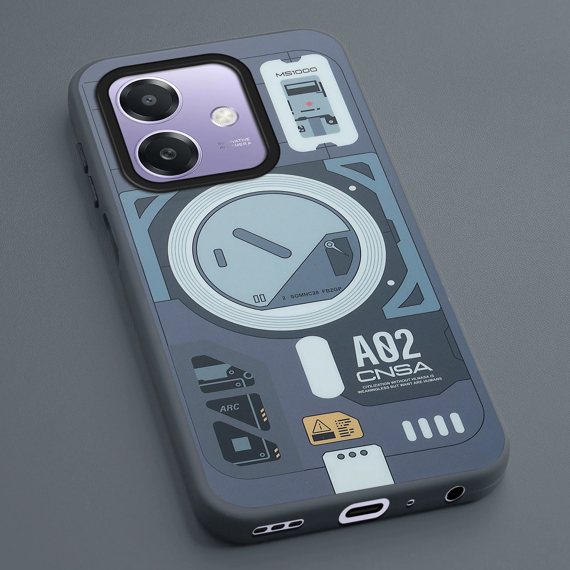 Mechanical Circuit Sector Print Hard Back Cover For Oppo A3x 4G - Image 5