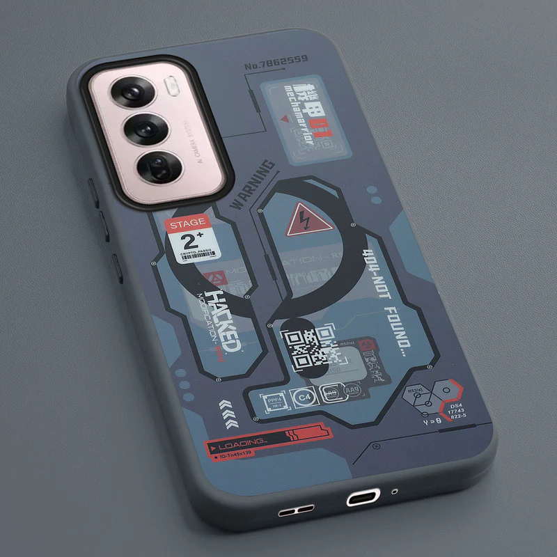 Mechanical Circuit Sector Print Hard Back Cover For Oppo Reno 12 Pro 5G - Image 47
