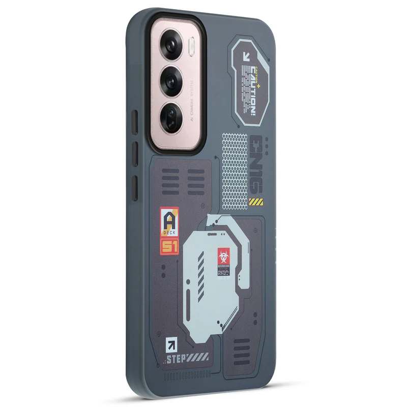 Mechanical Circuit Sector Print Hard Back Cover For Oppo Reno 12 Pro 5G - Image 51
