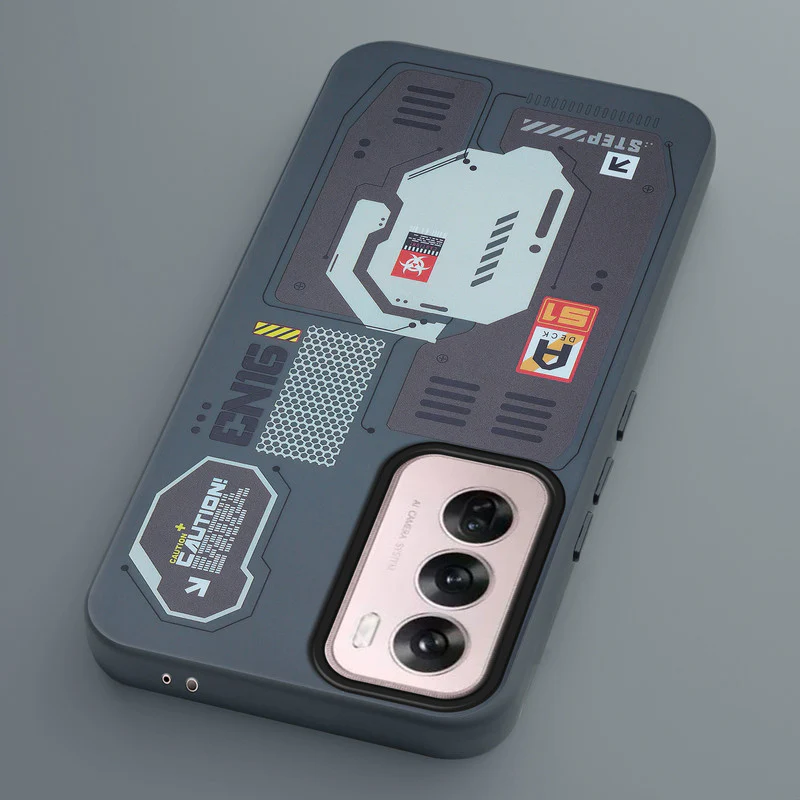 Mechanical Circuit Sector Print Hard Back Cover For Oppo Reno 12 Pro 5G - Image 54