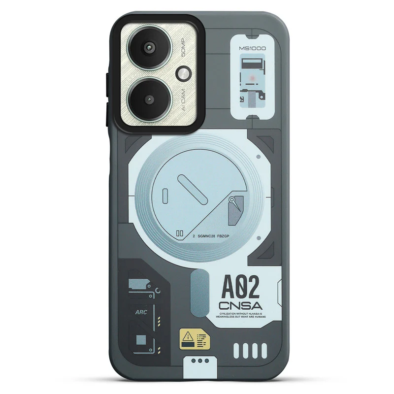 Mechanical Circuit Sector Print Hard Back Cover For Poco M6 5G - Image 17