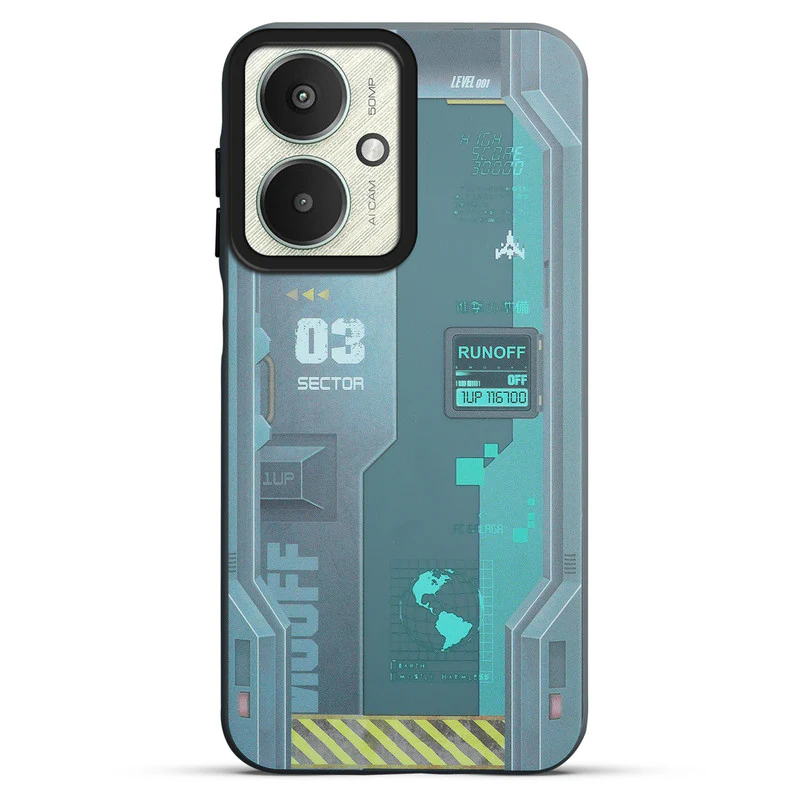Mechanical Circuit Sector Print Hard Back Cover For Poco M6 5G - Image 27