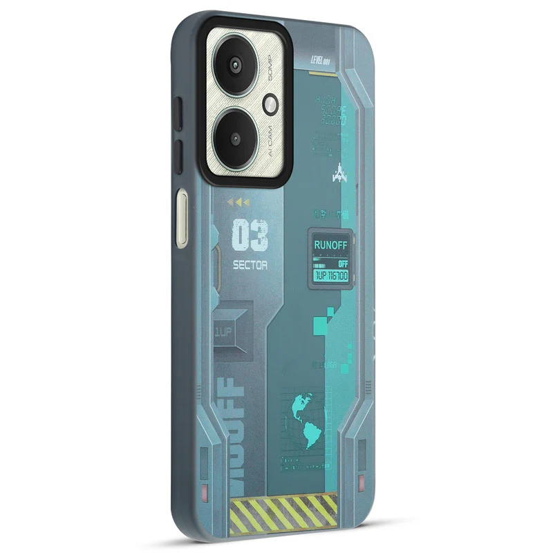 Mechanical Circuit Sector Print Hard Back Cover For Poco M6 5G - Image 28