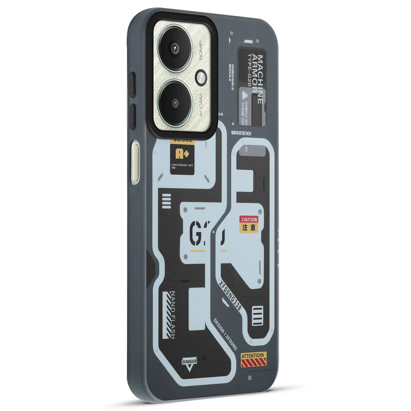 Mechanical Circuit Sector Print Hard Back Cover For Poco M6 5G - Image 3
