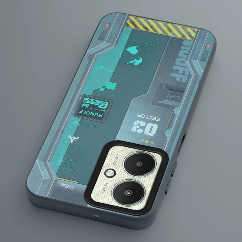 Mechanical Circuit Sector Print Hard Back Cover For Poco M6 5G - Image 31