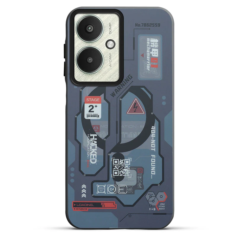 Mechanical Circuit Sector Print Hard Back Cover For Poco M6 5G - Image 37