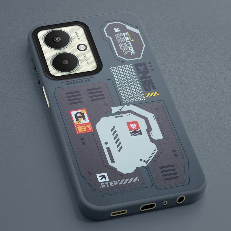 Mechanical Circuit Sector Print Hard Back Cover For Poco M6 5G - Image 45