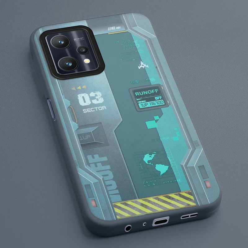 Mechanical Circuit Sector Print Hard Back Cover For Realme 9 Pro 5G - Image 35