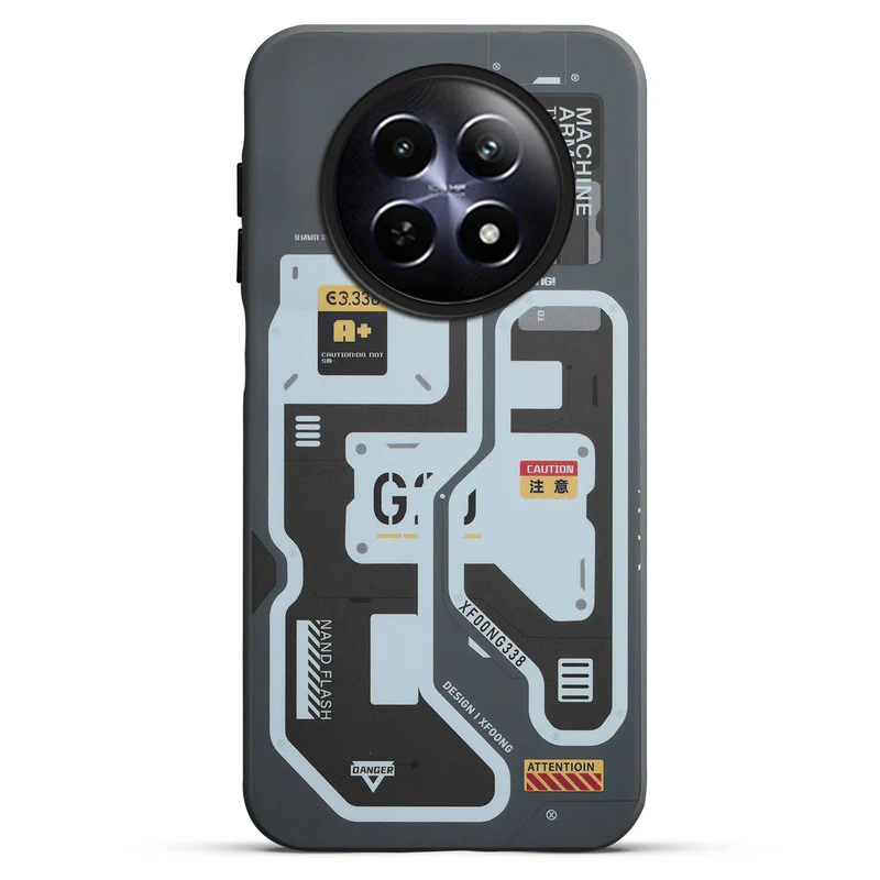 Mechanical Circuit Sector Print Hard Back Cover For Realme C65 5G