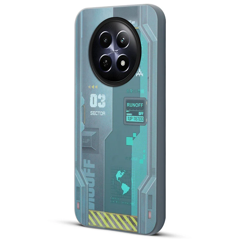 Mechanical Circuit Sector Print Hard Back Cover For Realme C65 5G - Image 28