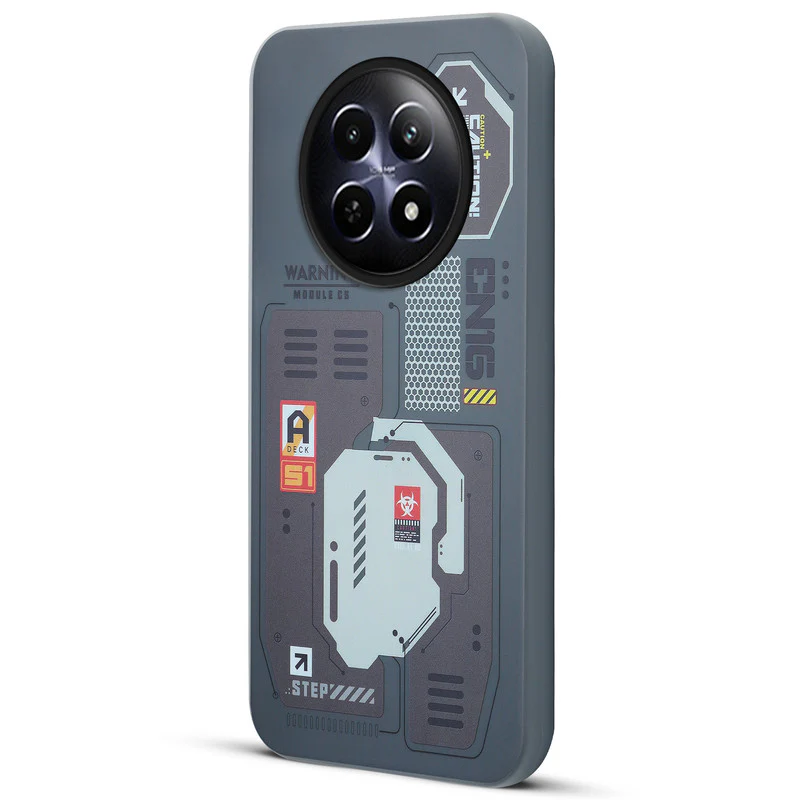 Mechanical Circuit Sector Print Hard Back Cover For Realme C65 5G - Image 40