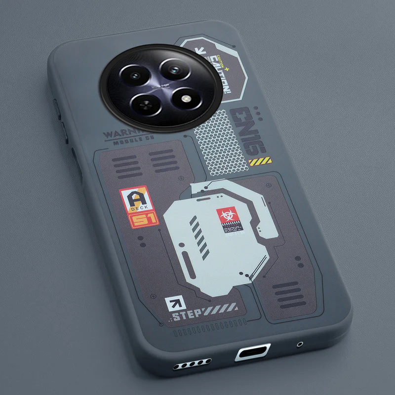 Mechanical Circuit Sector Print Hard Back Cover For Realme C65 5G - Image 41