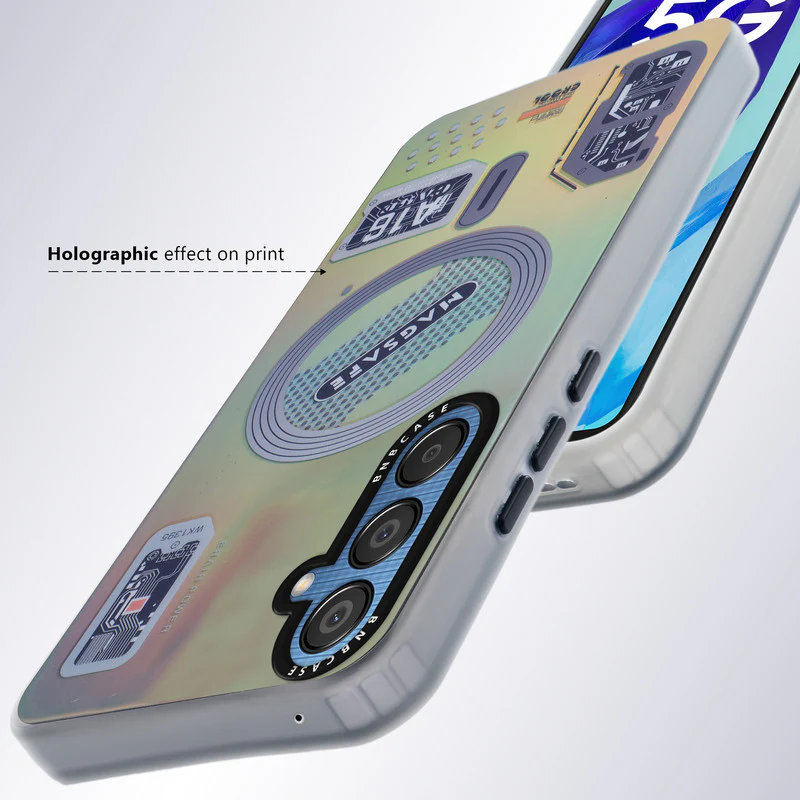 Colorful Reflective Circuit Prints Hard Back Protector Case For Samsung M55 5G - Image 15