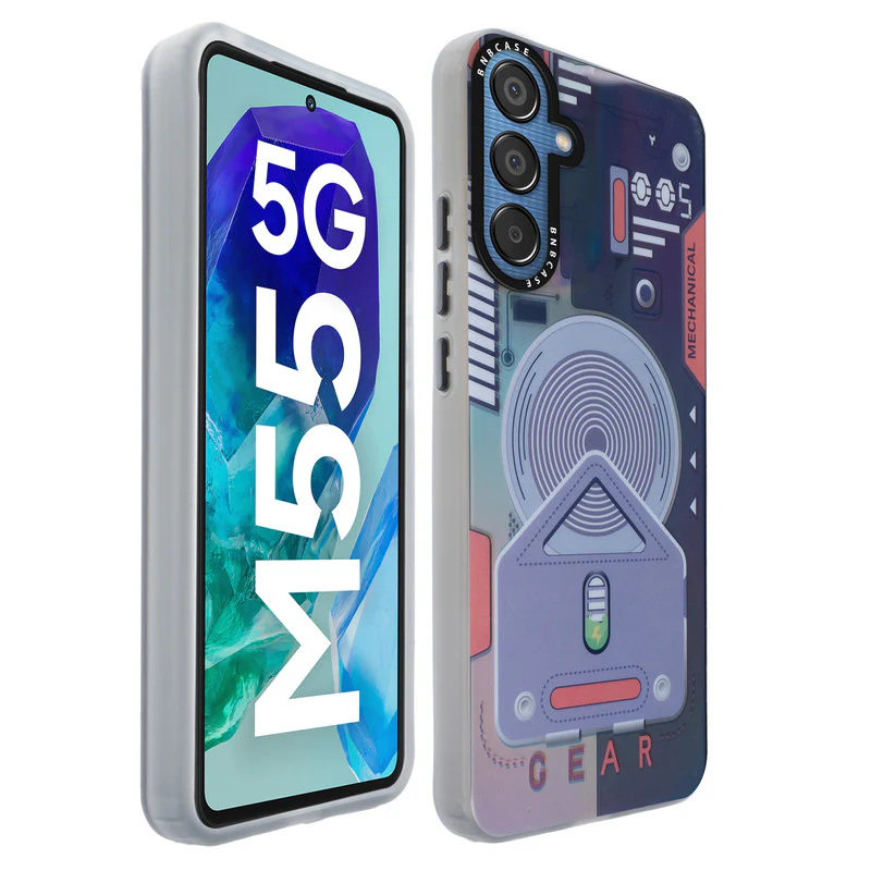 Colorful Reflective Circuit Prints Hard Back Protector Case For Samsung M55 5G - Image 35