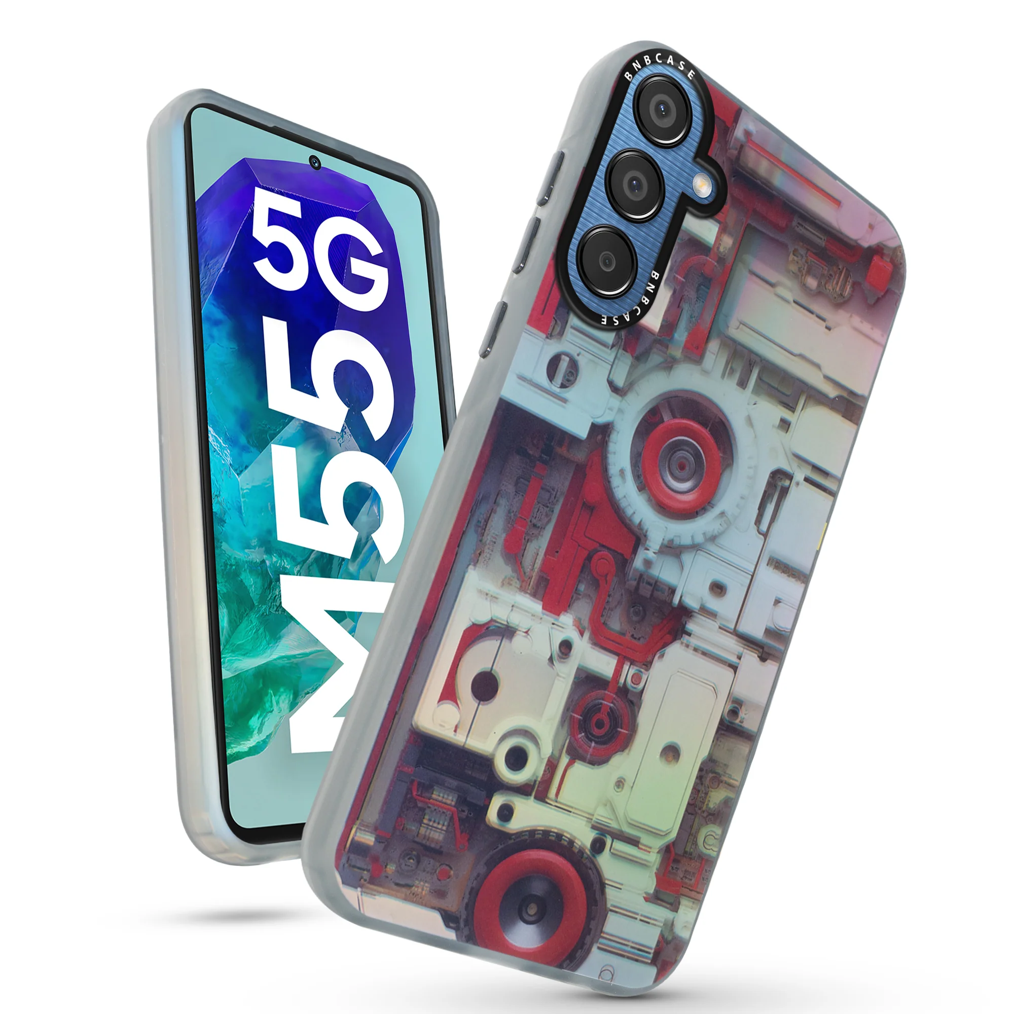 Colorful Reflective Circuit Prints Hard Back Protector Case For Samsung M55 5G - Image 49