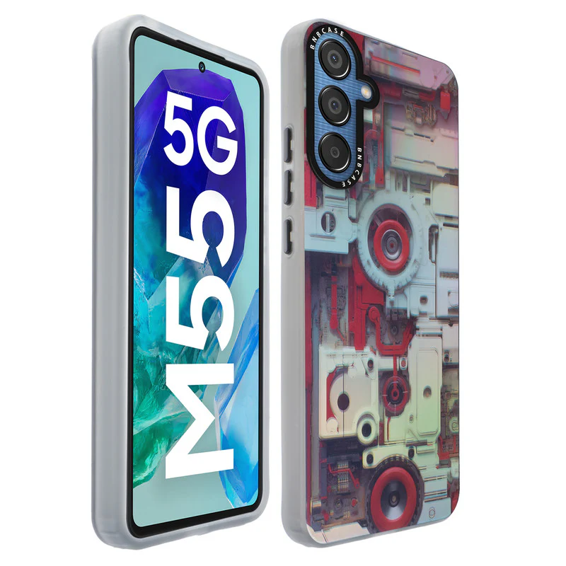 Colorful Reflective Circuit Prints Hard Back Protector Case For Samsung M55 5G - Image 51