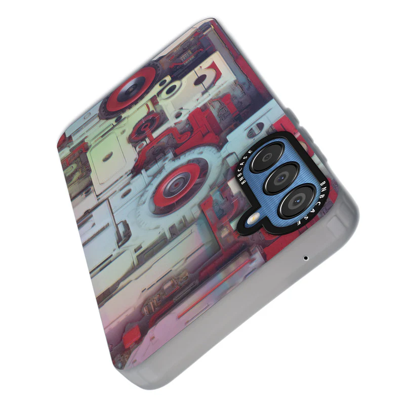 Colorful Reflective Circuit Prints Hard Back Protector Case For Samsung M55 5G - Image 53