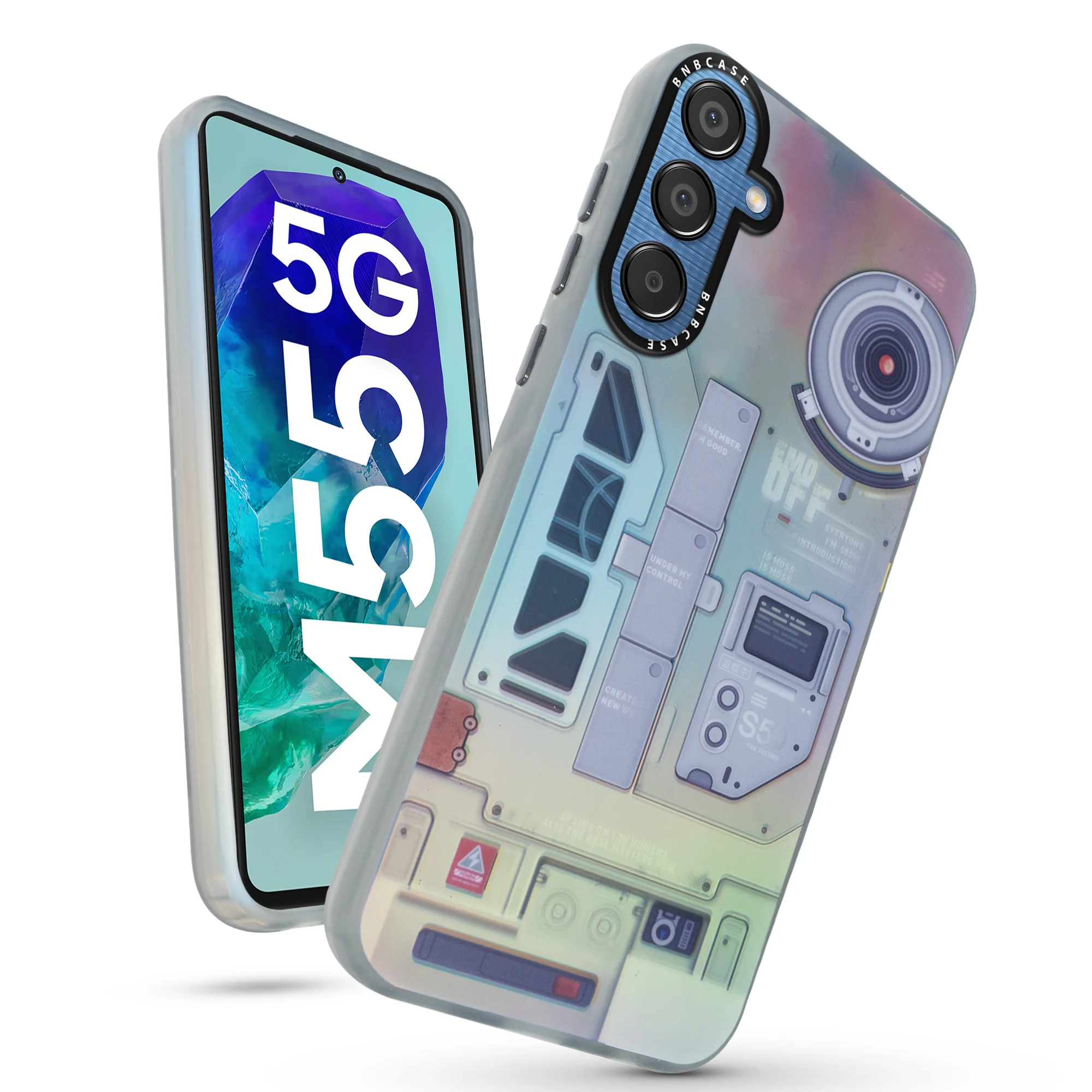 Colorful Reflective Circuit Prints Hard Back Protector Case For Samsung M55 5G - Image 57