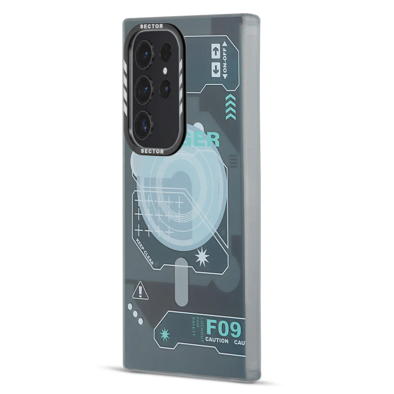 Mechanical Circuit Sector Print Hard Back Cover For Samsung S22 Ultra 5G - Image 25