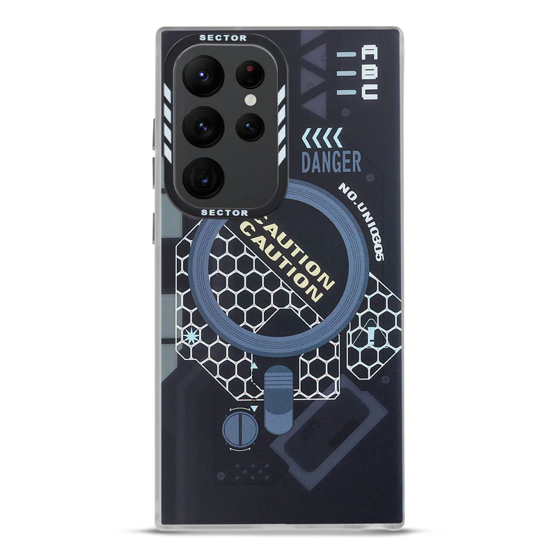 Mechanical Circuit Sector Print Hard Back Cover For Samsung S22 Ultra 5G - Image 8