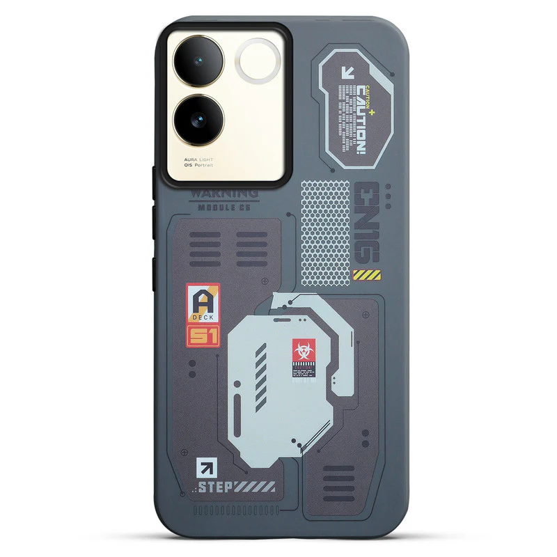 Mechanical Circuit Print Hard Back Cover For Vivo T2 Pro 5G - Image 37