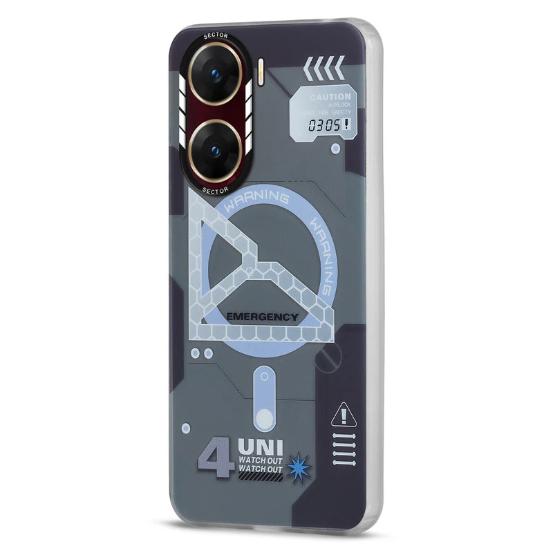 Mechanical Circuit Sector Print Hard Back Cover For Vivo V29e 5G - Image 22