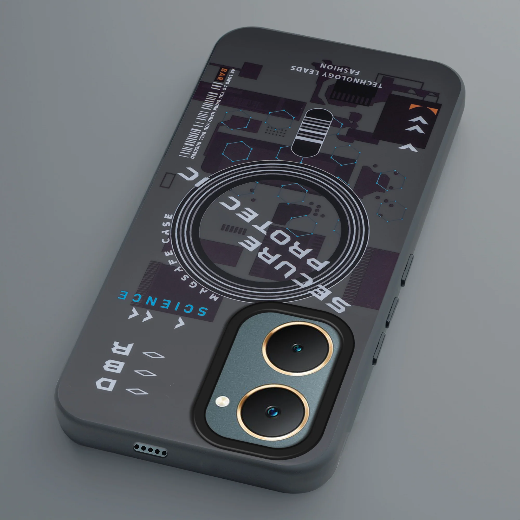 Mechanical Circuit Sector Print Hard Back Cover For Vivo Y18 - Image 30