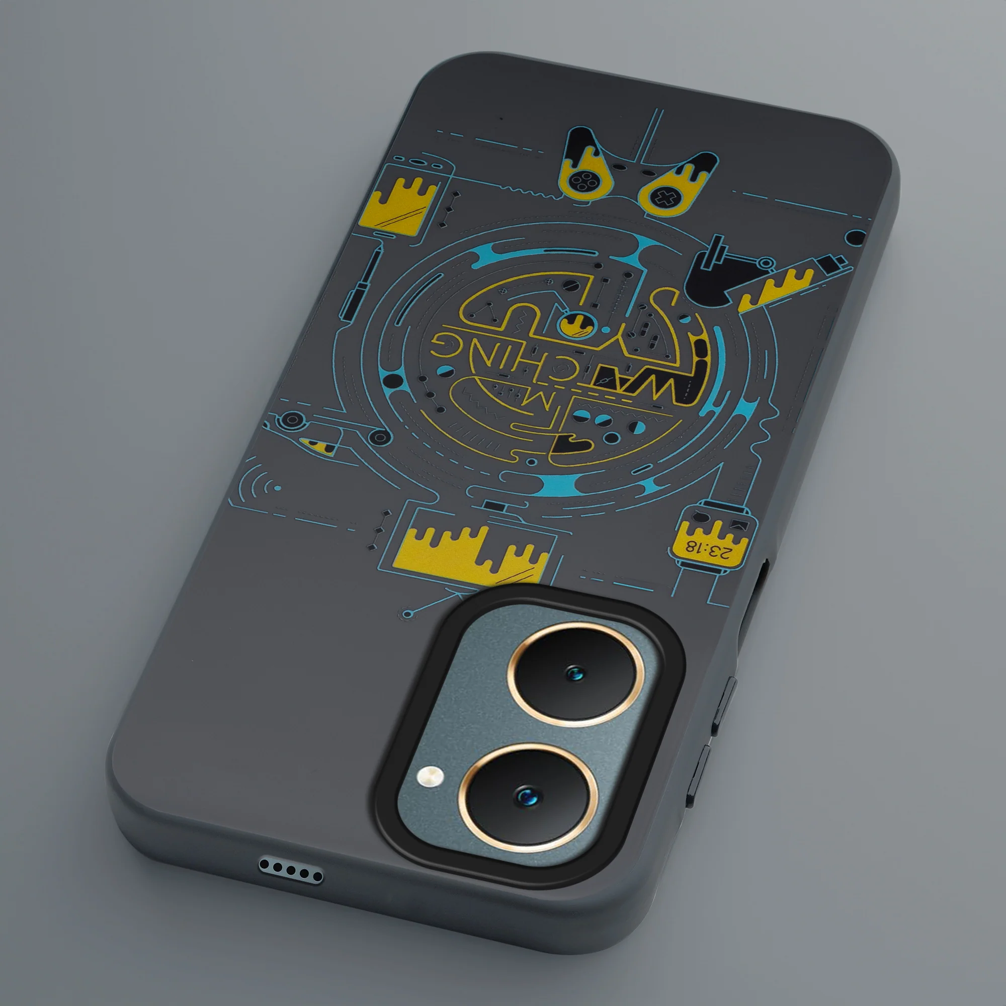 Mechanical Circuit Sector Print Hard Back Cover For Vivo Y18 - Image 42