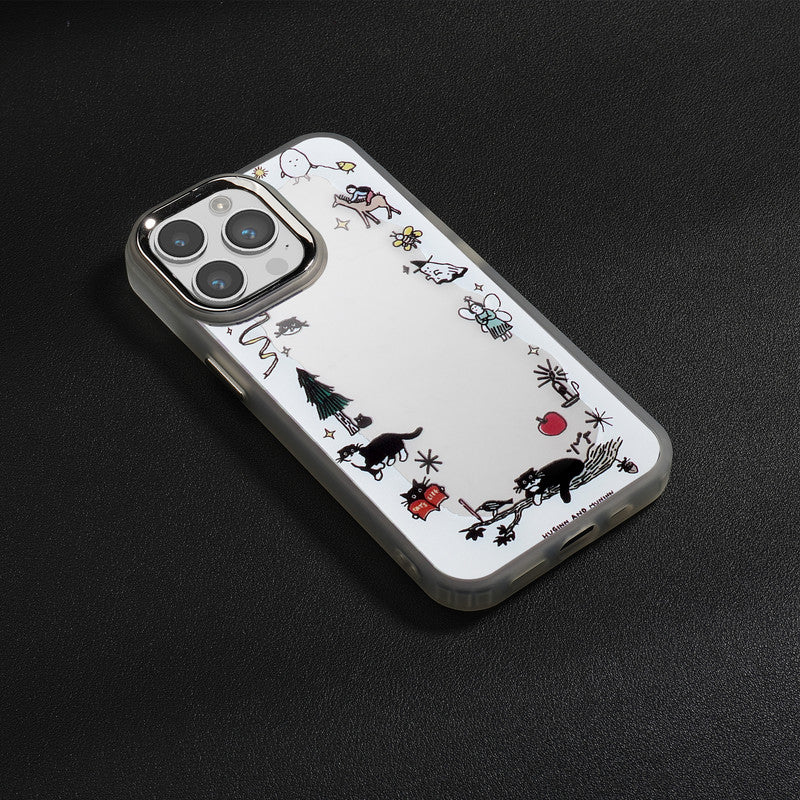 Mirror Case With Cute Cartoon Prints Back Cover For Apple iPhone 15 Pro Max - Image 4