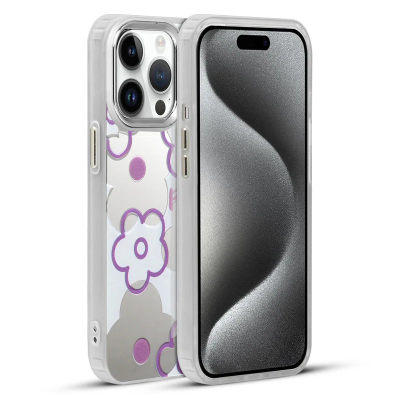 Mirror Case With Cute Cartoon Prints Back Cover For Apple iPhone 15 Pro Max - Image 7