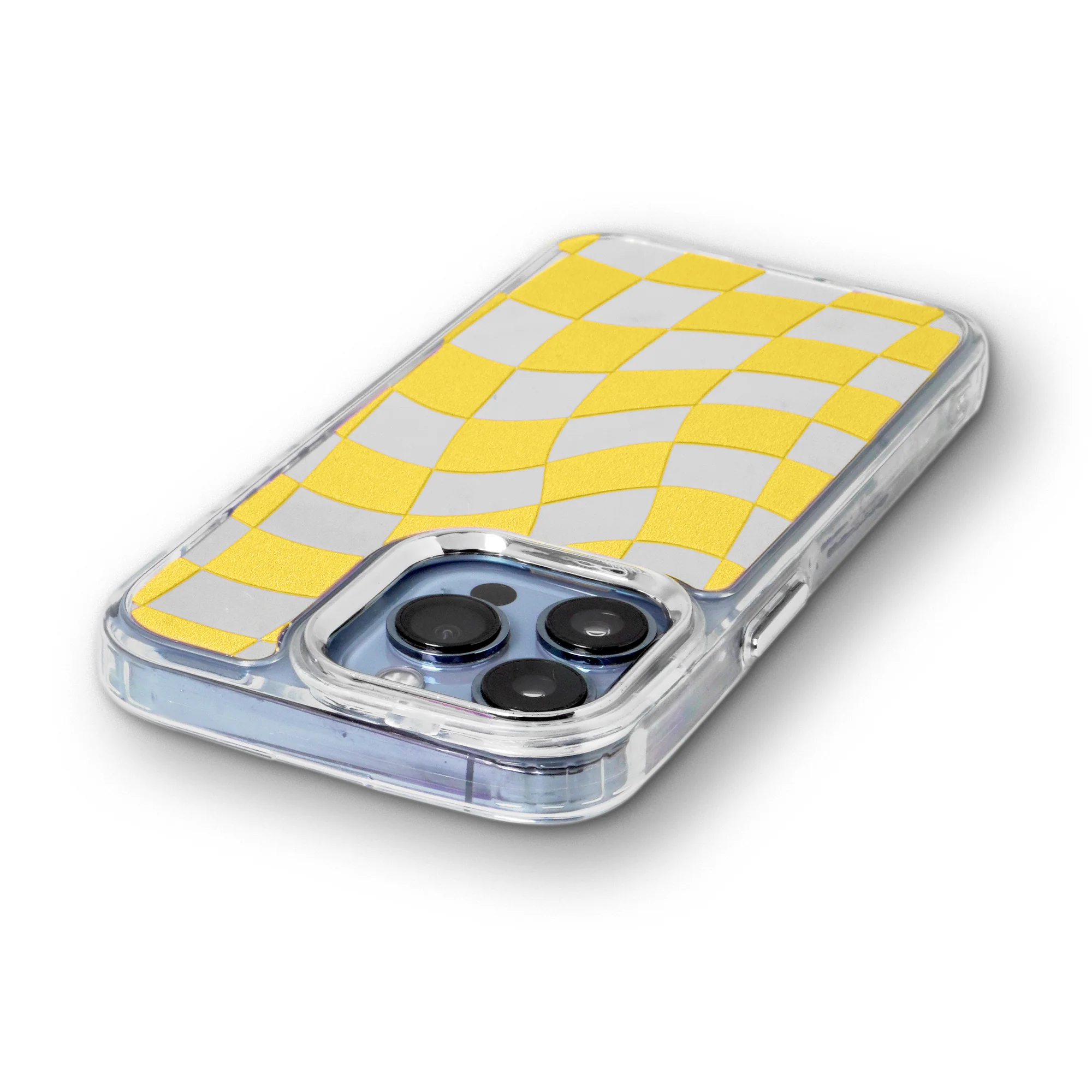 Mirror Checkered Pattern Back Cover with a Fur Pop Socket for Apple iPhone 15 Plus - Image 21
