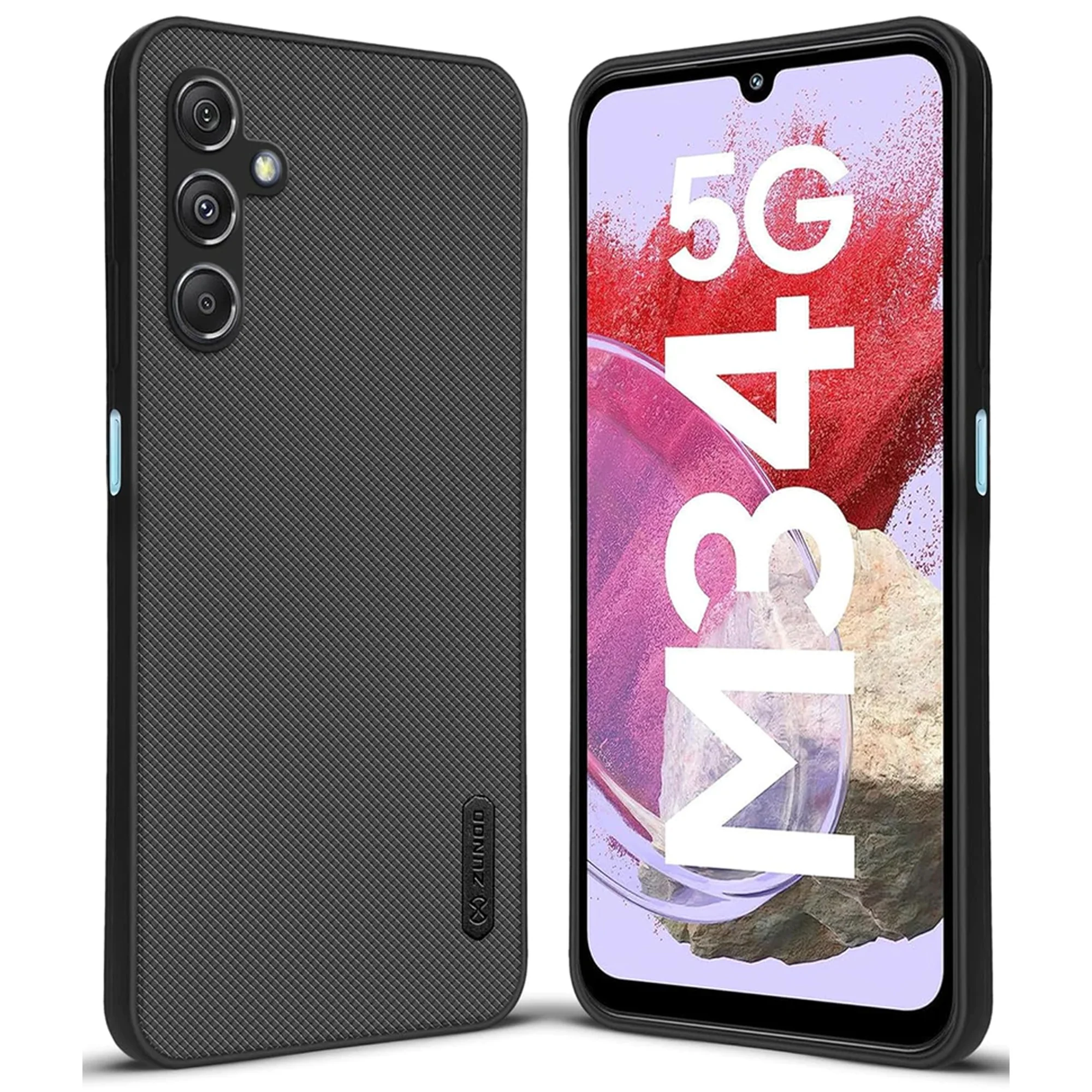 ZUNDO Dotted Silicon Back Case Cover for Samsung M34 5G | Samsung F34 5G | Camera Bumper Protection Back Cover (Black)