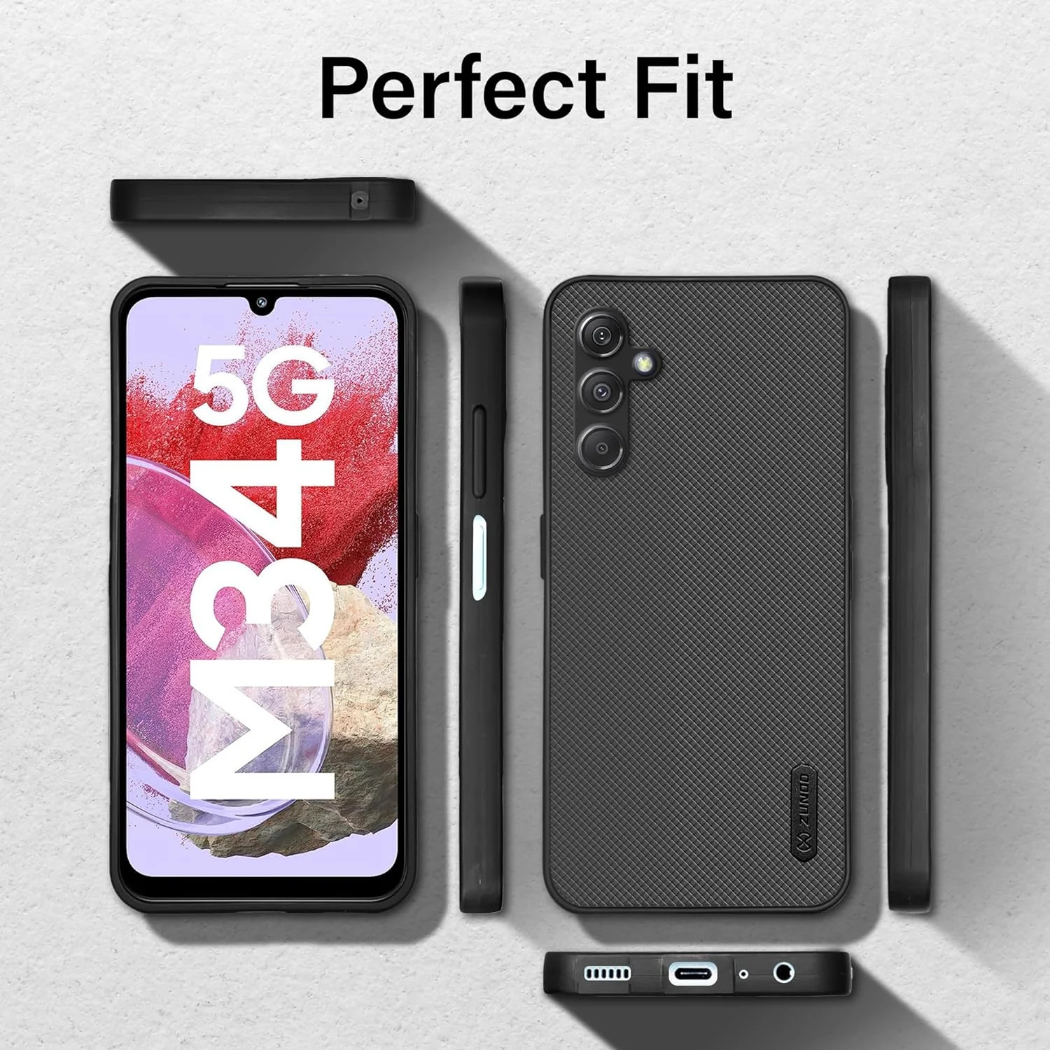ZUNDO Dotted Silicon Back Case Cover for Samsung M34 5G | Samsung F34 5G | Camera Bumper Protection Back Cover (Black) - Image 6