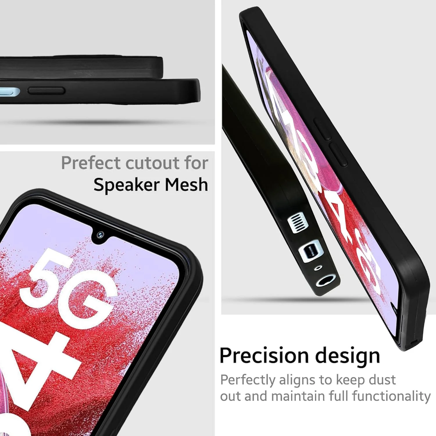 ZUNDO Dotted Silicon Back Case Cover for Samsung M34 5G | Samsung F34 5G | Camera Bumper Protection Back Cover (Black) - Image 8