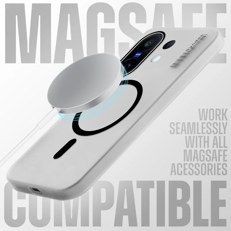 Frosted Sleek Matte Wireless Charging Support Back Cover Case for Vivo X200 FE 5G With Raised Camera Protection - Image 3